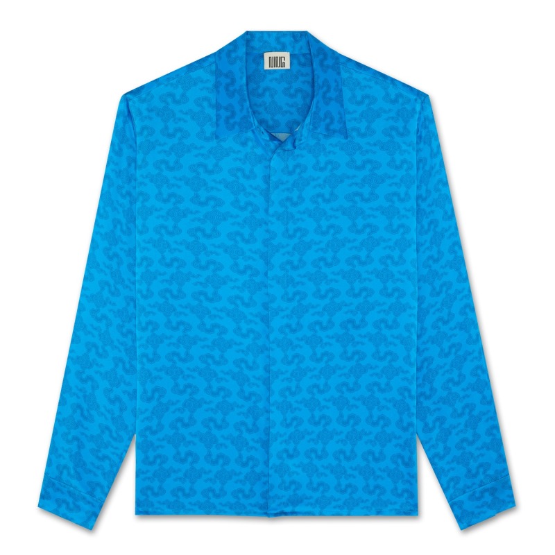 Thumbnail of Resort Cloud Mulberry Silk Shirt Blue image