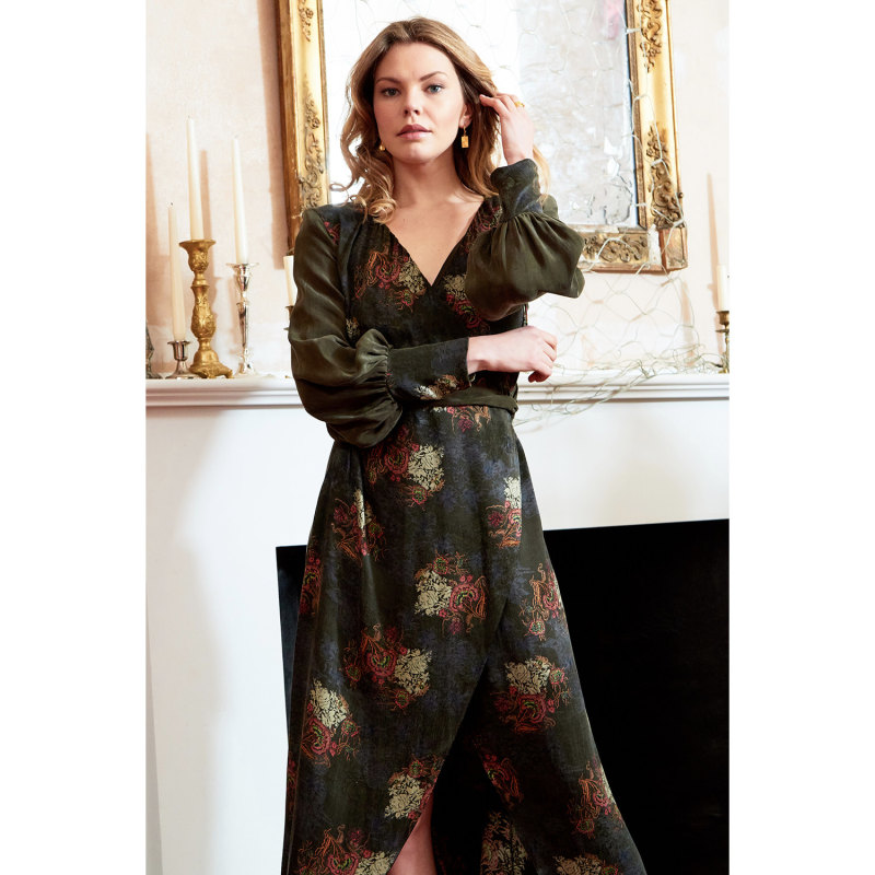 Thumbnail of Verdant Long Sleeve Wrap Dress image