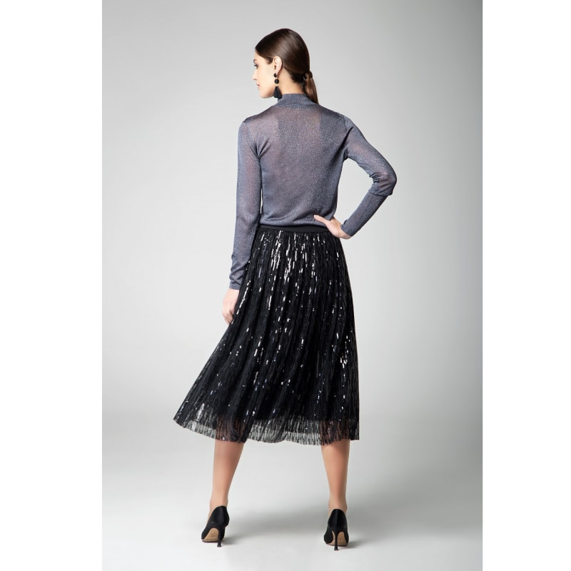 Thumbnail of Fairy Midi Sequined Skirt In Black image