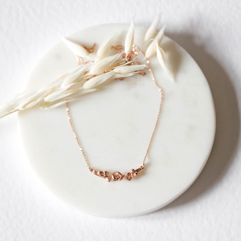 Thumbnail of Poppy & Poppy Seedpod Necklace - Rose Gold image