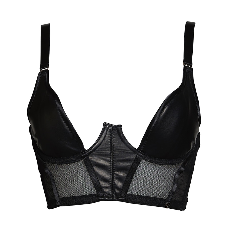 Nina Leather Demi Bra With Half Cups, Something Wicked