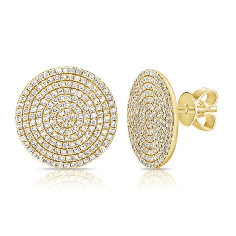 Thumbnail of Jumbo Pave Diamond Disc Earrings image