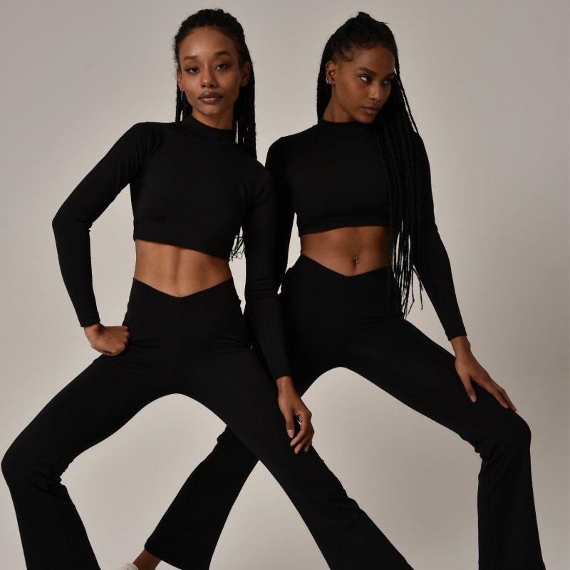 Thumbnail of Jungle Long Sleeve Crop Top - Black image