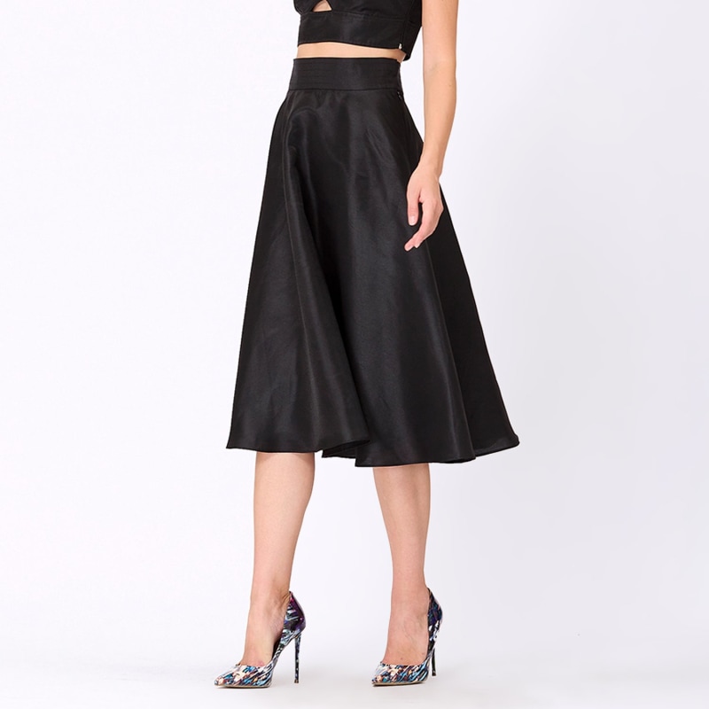 Thumbnail of Flared Taffeta Skirt - Black image