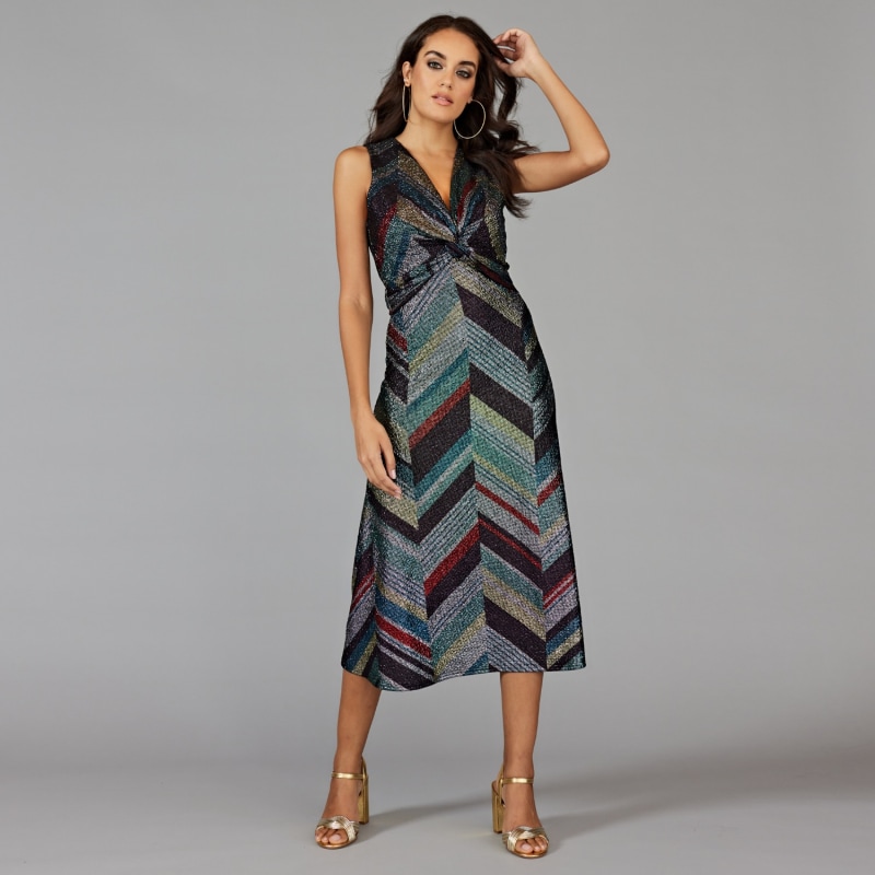 Metallic stripe dress discount
