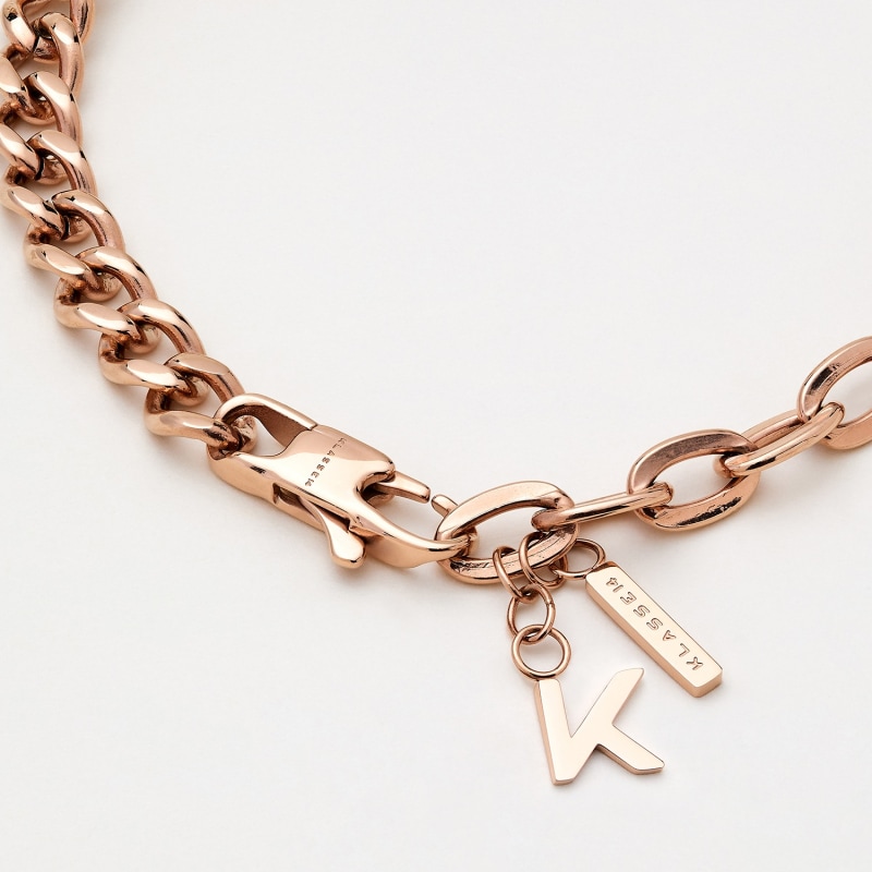 Thumbnail of Duality Chain2Chain Bracelet - Rose Gold & White Enamel image