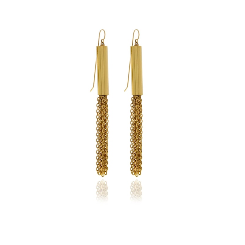 Gold Revere Chain Earrings Georgina Jewelry Wolf Badger