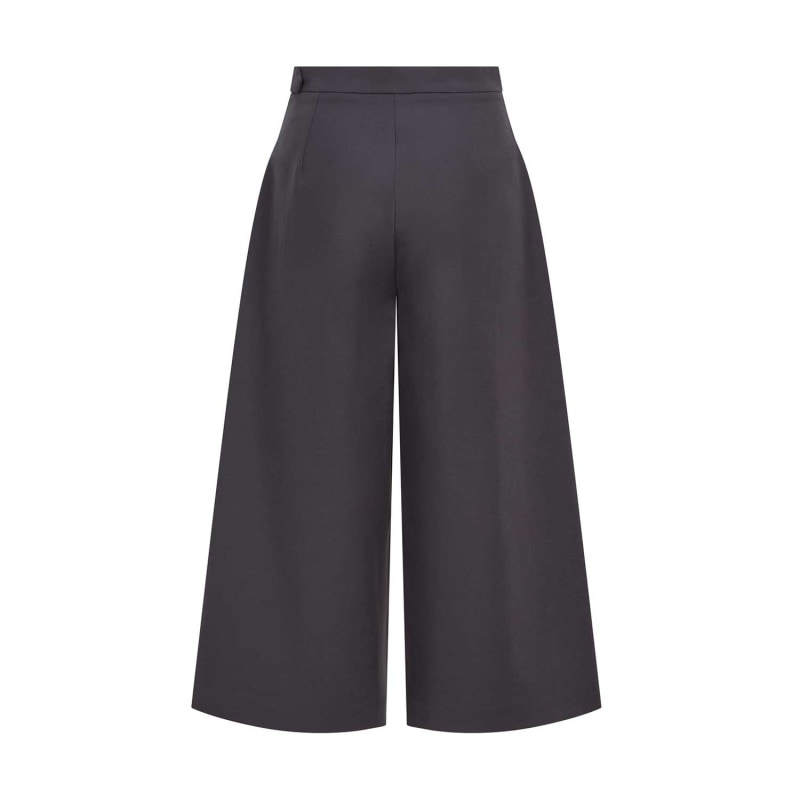 Thumbnail of Wide Leg Cropped Cotton Trouser - Grey image