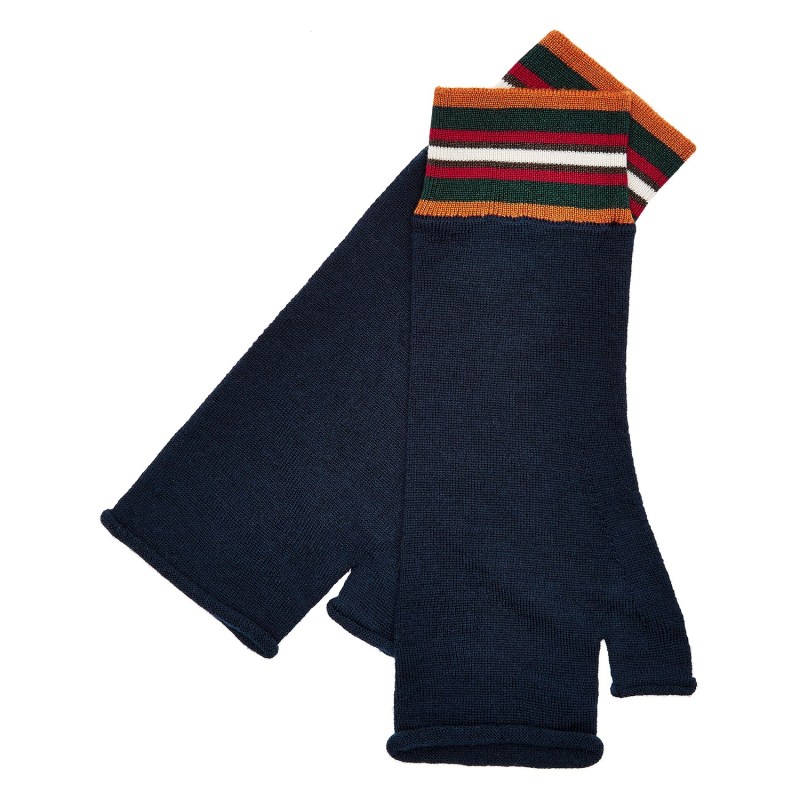 Thumbnail of Navy Extrafine Merino Fingerless Gloves image