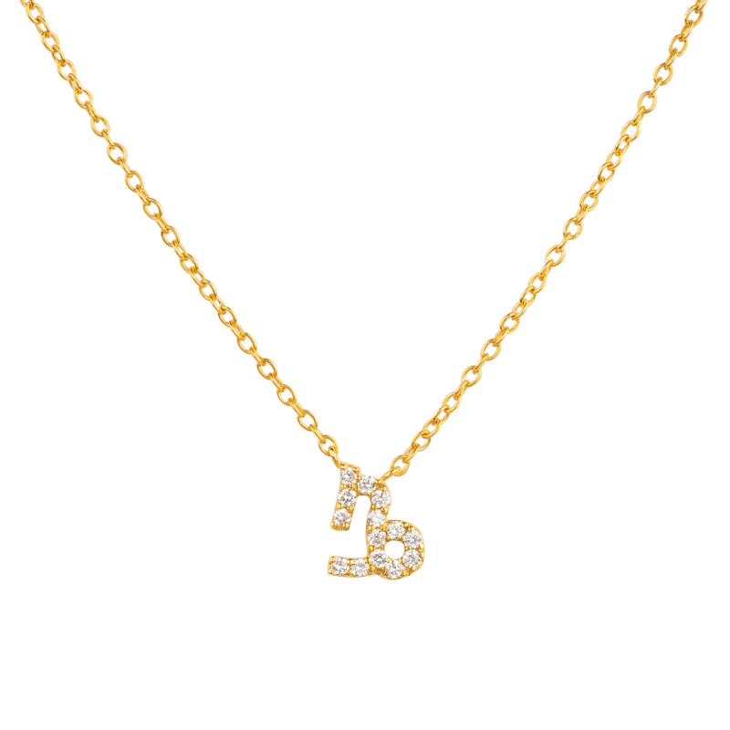 Thumbnail of Diamond Zodiac Necklace Gold Capricorn image