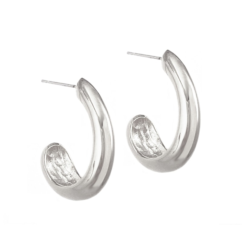 Thumbnail of Streamline Hoops - Large - Silver image