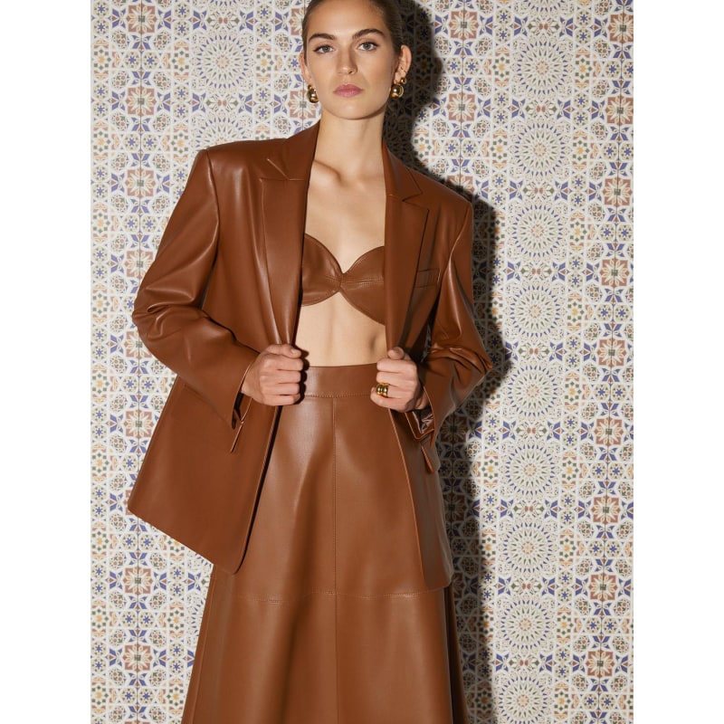 Thumbnail of Camel Shoulder Pad Pleather Jacket image