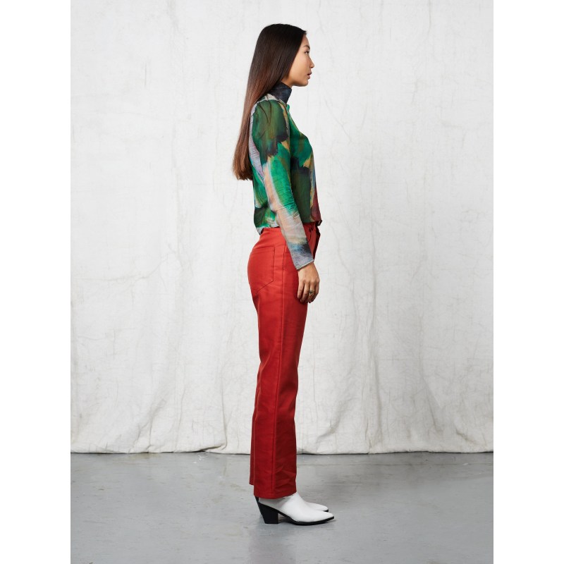 Thumbnail of Mustang Organic Straight Leg Jeans - Chilli Red image