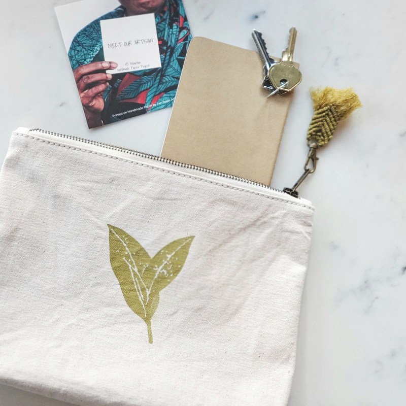 Thumbnail of Screen-Printed Cotton Canvas Pouch - Nature image