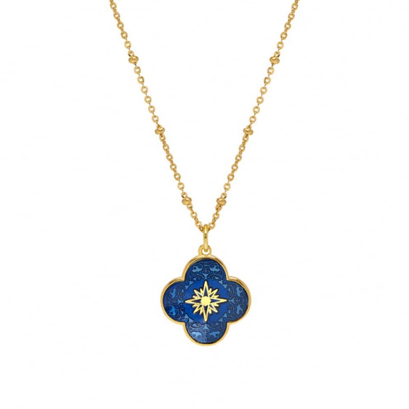 Thumbnail of Petal Star Cross Enamel Medal Royal Blue image