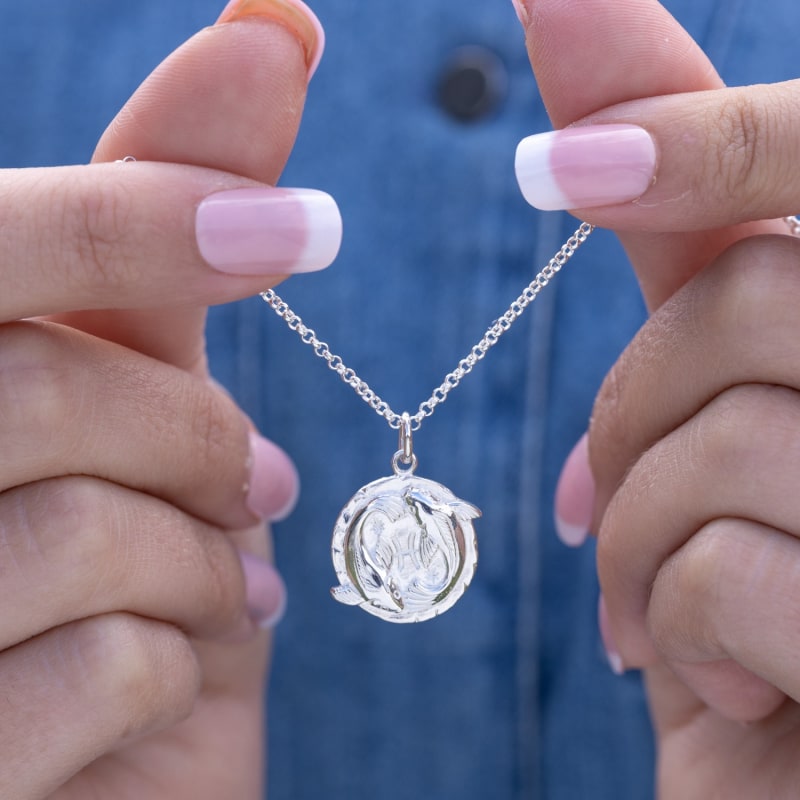 Thumbnail of Silver Pisces Zodiac Necklace image