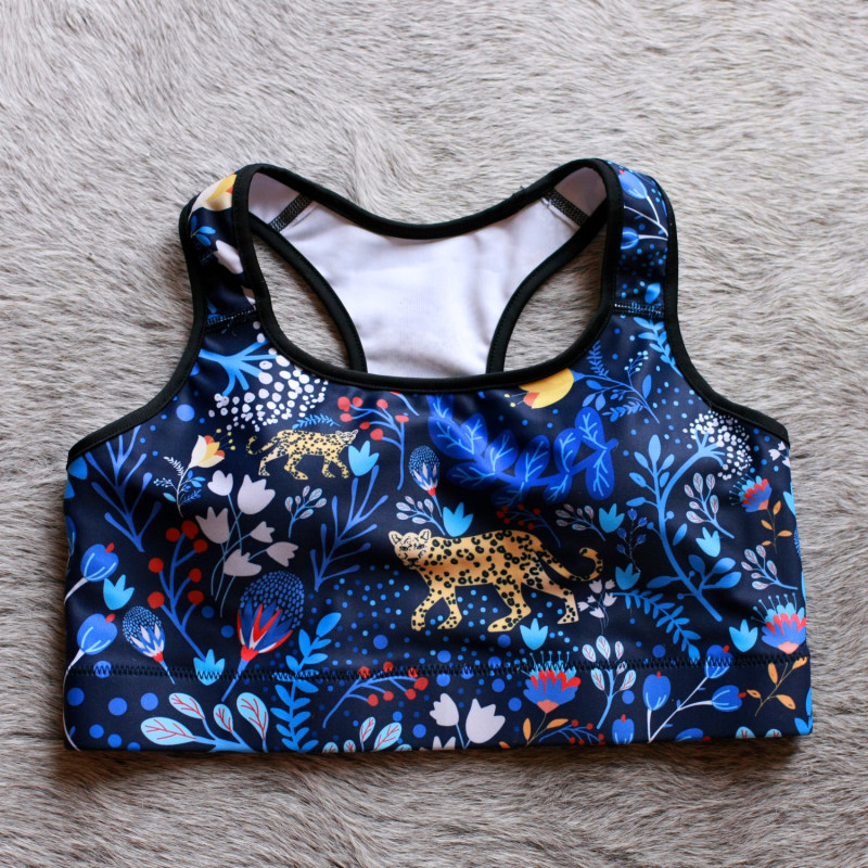 Thumbnail of Sports Bra In Blue Leopards image