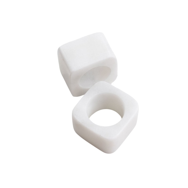 Thumbnail of Kai Marble Napkin Ring Set - White image