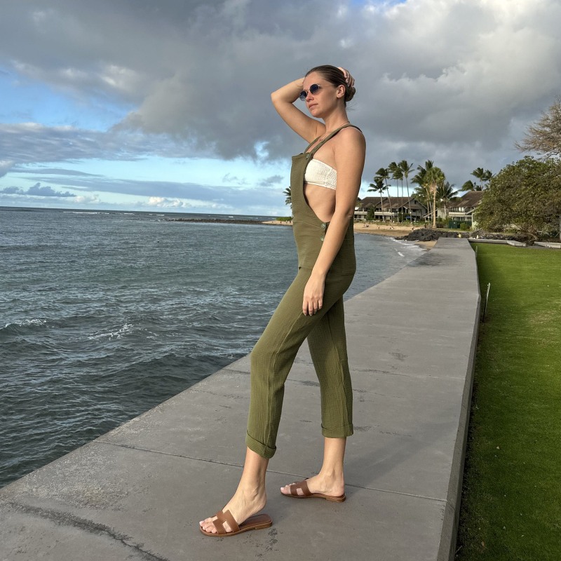 Thumbnail of Kali Linen Jumpsuit - Olive image