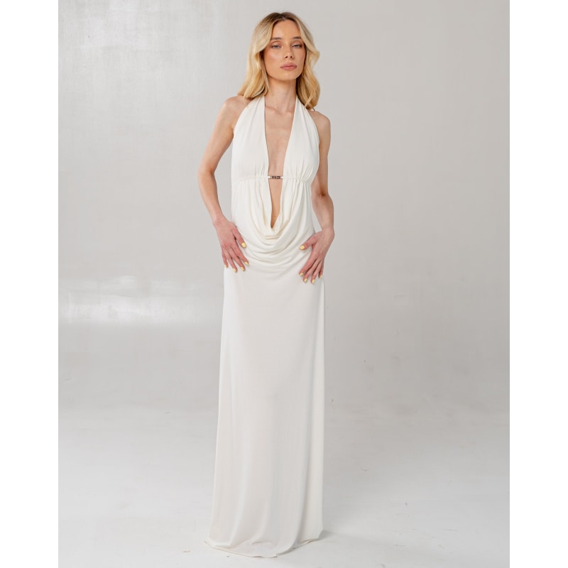 Thumbnail of Kali Draped Open Back Dress White image