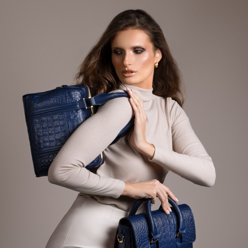 Mini leather outlet duffle bag