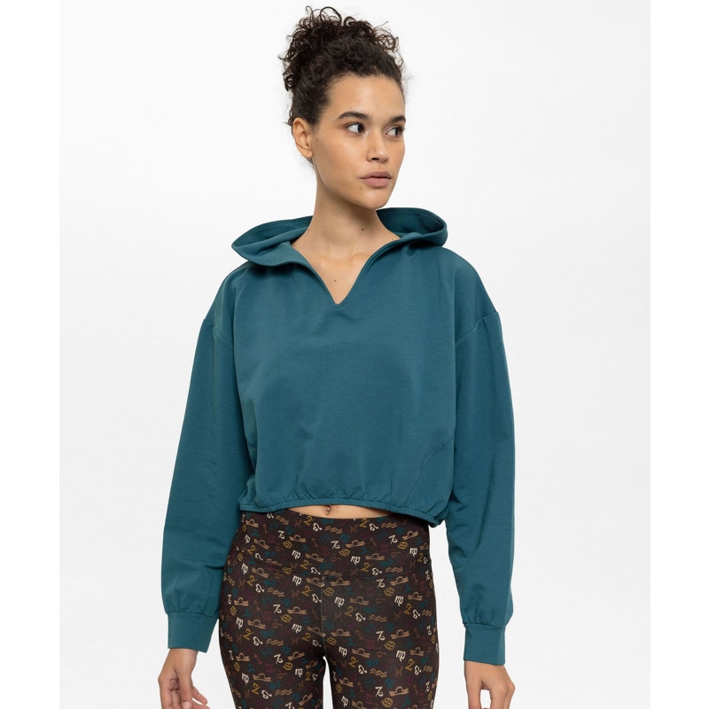 Green hoodie best sale crop top