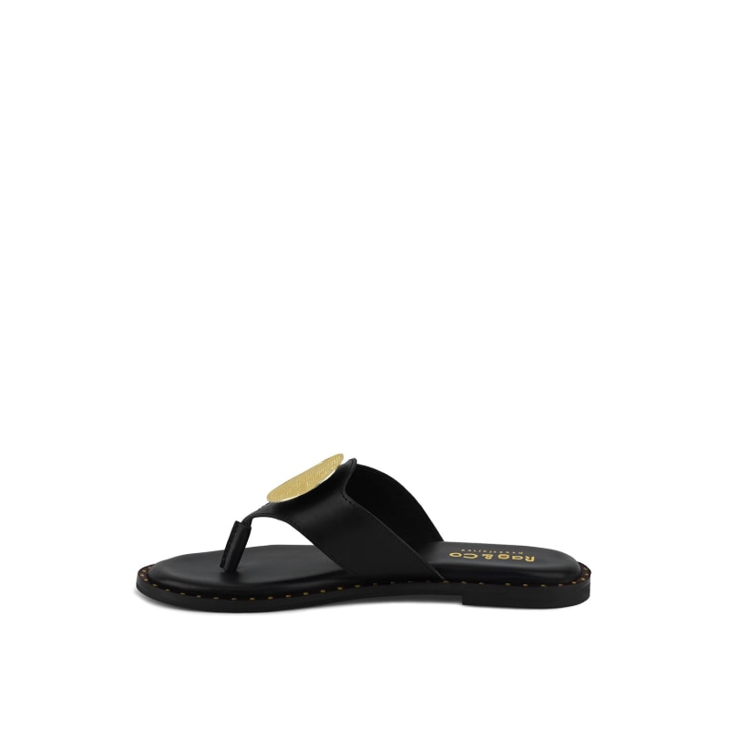 Thumbnail of Kathleen Embellished Black Slip-On Thong Sandals image