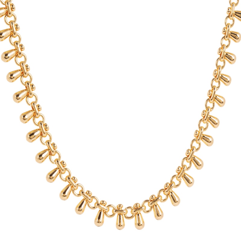 Thumbnail of Katia Gold Chain Necklace With Small Teardrop Tassels image