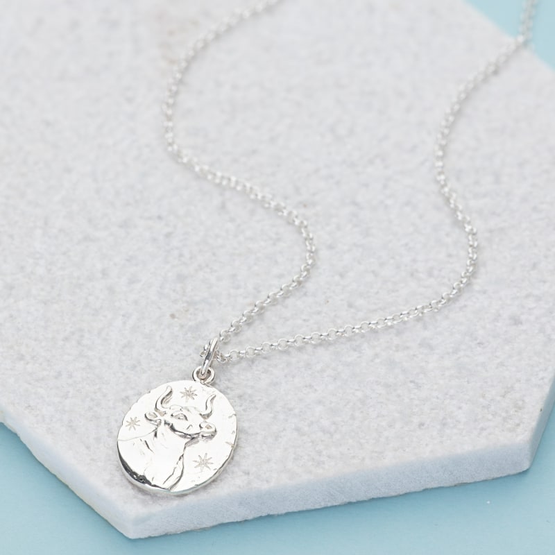 Thumbnail of Silver Taurus Zodiac Necklace image