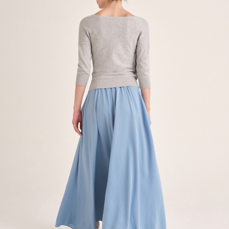 Thumbnail of Knitted Wrap Top In Light Grey image