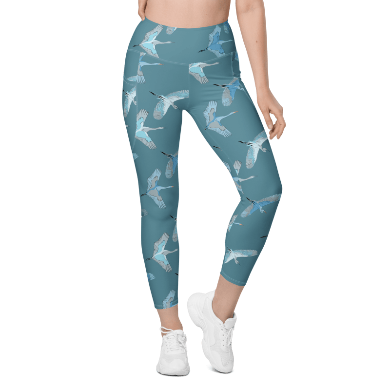 Thumbnail of Swooping Crane Athletic Crop Top & High Waist Leggings Set image