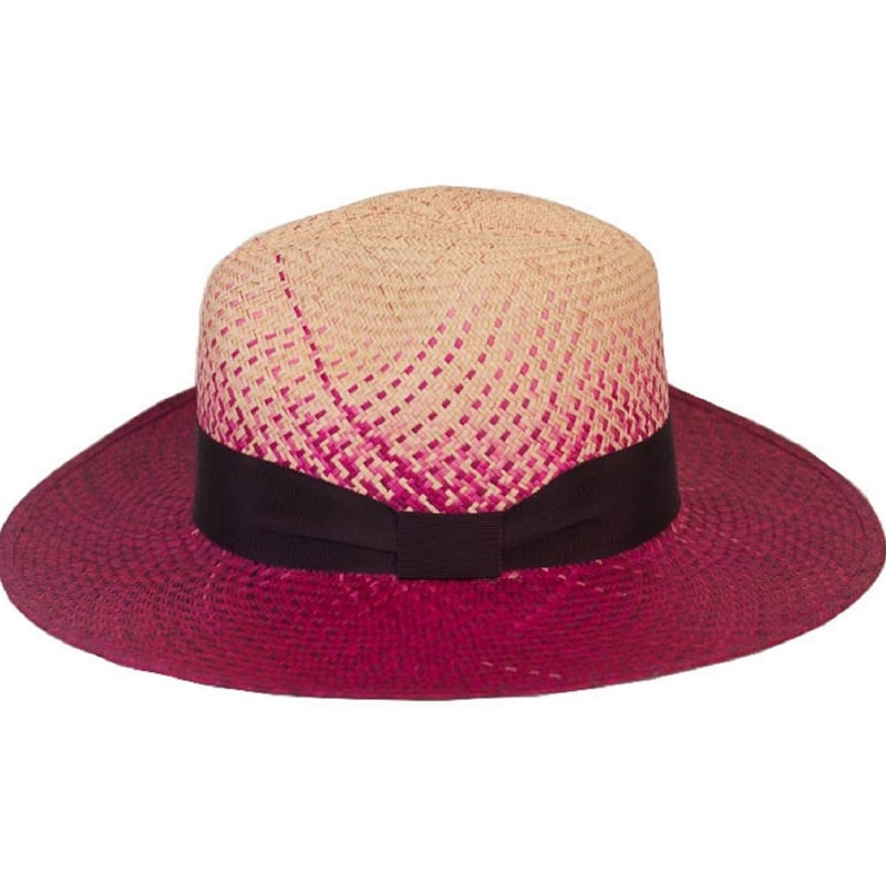 Thumbnail of Flores Straw Panama Hat - Pink & Purple image