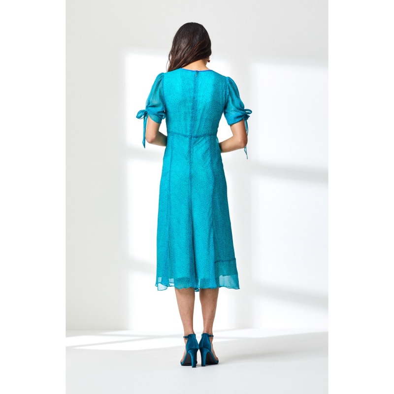 Thumbnail of Tiljess Dress Turquoise Organic Print image