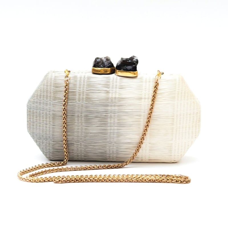 Thumbnail of Handloomed Clutch - Sarsuela Luxe, Dove image