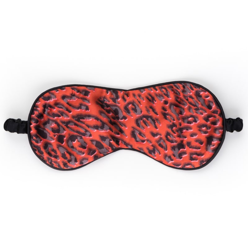 Thumbnail of Red Leopard 100% Silk Eye Mask image