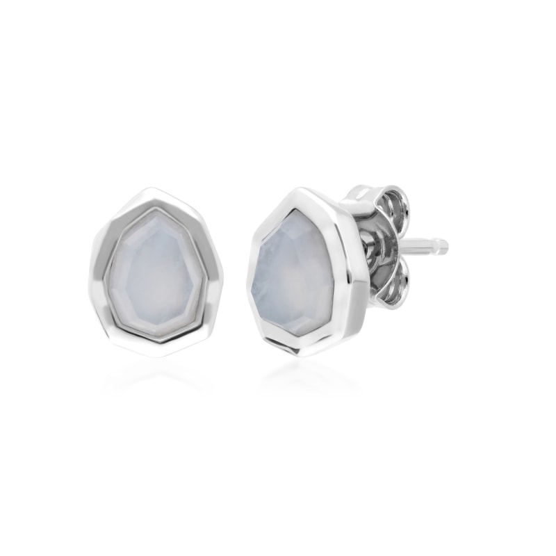 Thumbnail of Irregular Blue Lace Agate Stud Earrings image