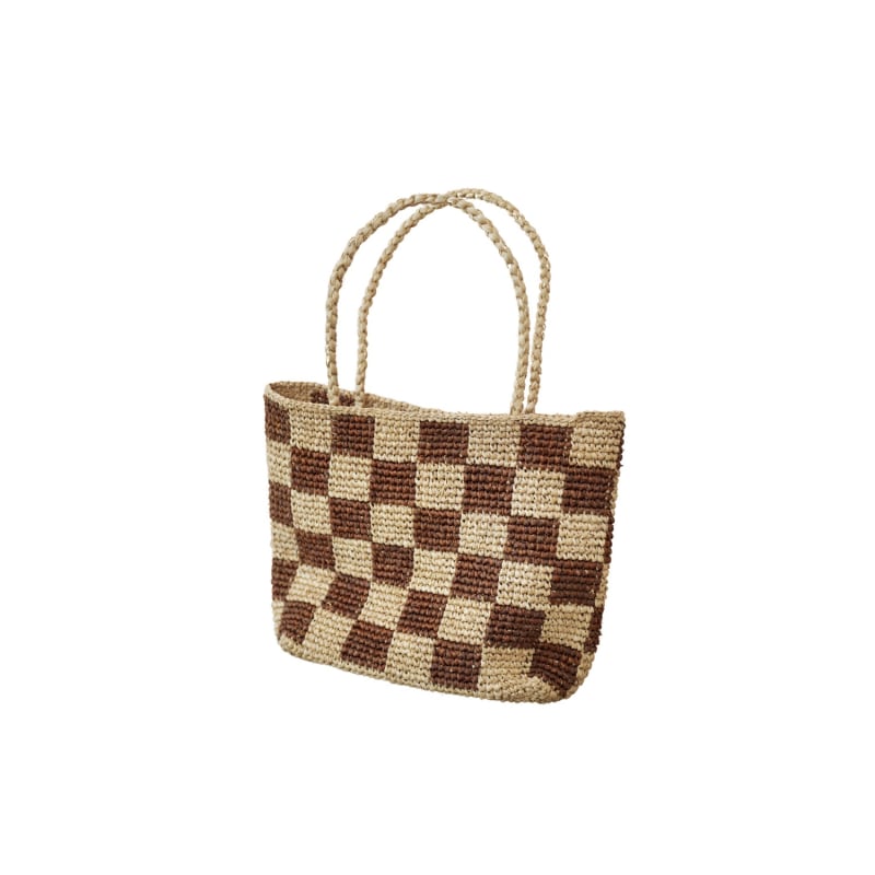 Thumbnail of Kehlani Checkered Raffia Tote image