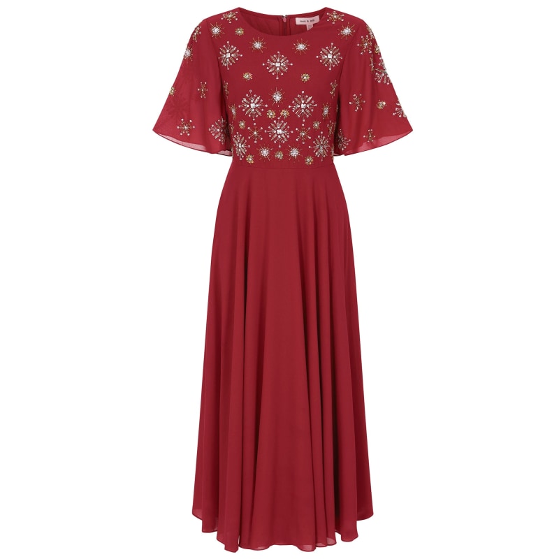 Thumbnail of Kelby Embellished Midaxi Dress - Burgundy image