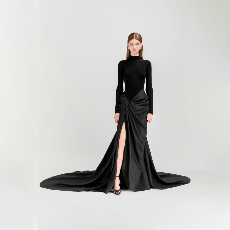 Floor length turtleneck dress discount