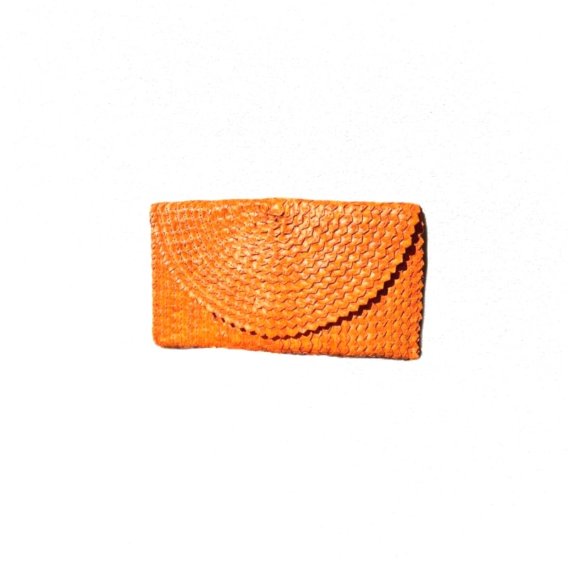 Thumbnail of Kenzie Straw Clutch - Tangerine image