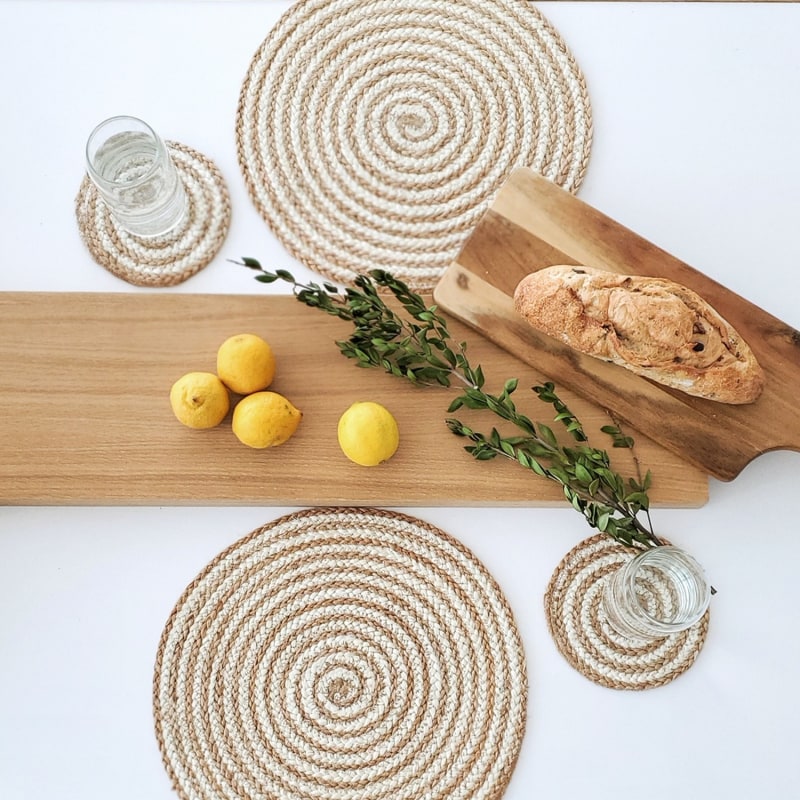 Thumbnail of Kata Spiral Coaster Trivet In Natural - Set Of 4 image