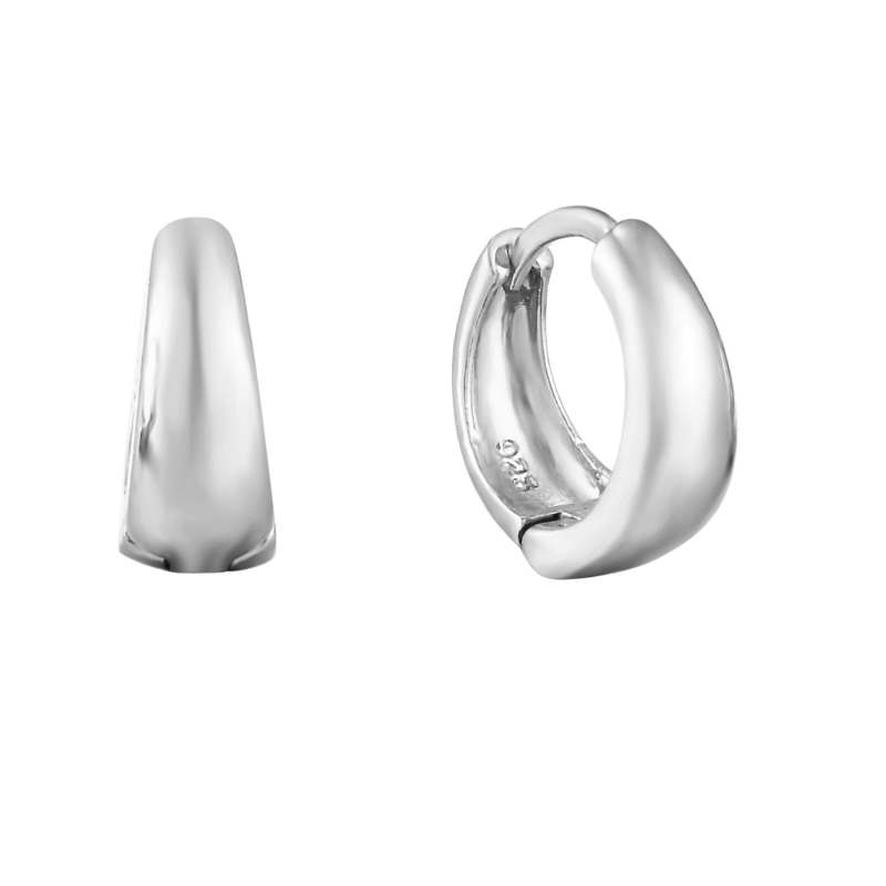Sterling Silver Petite Thick Hoop Earrings