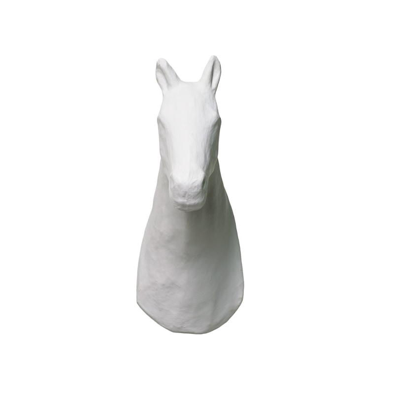 Papier Mache White Horse Head Caribbean Craft Wolf & Badger
