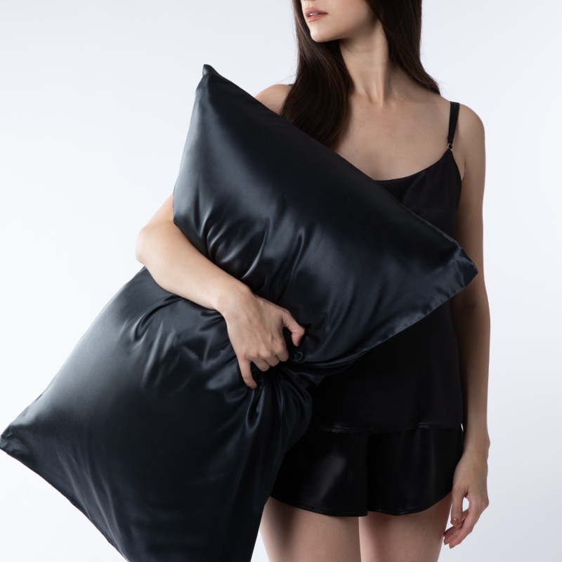 Thumbnail of Mulberry Silk Queen Pillowcase - Black image