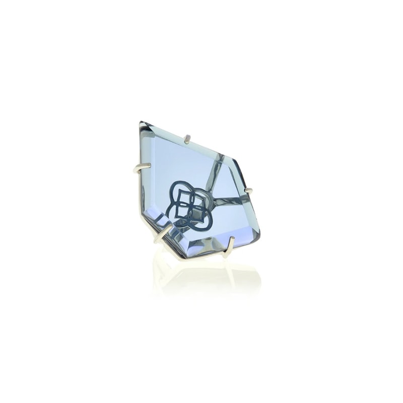 Thumbnail of Silver Signature Asymmetric Flower Crystal Ring image