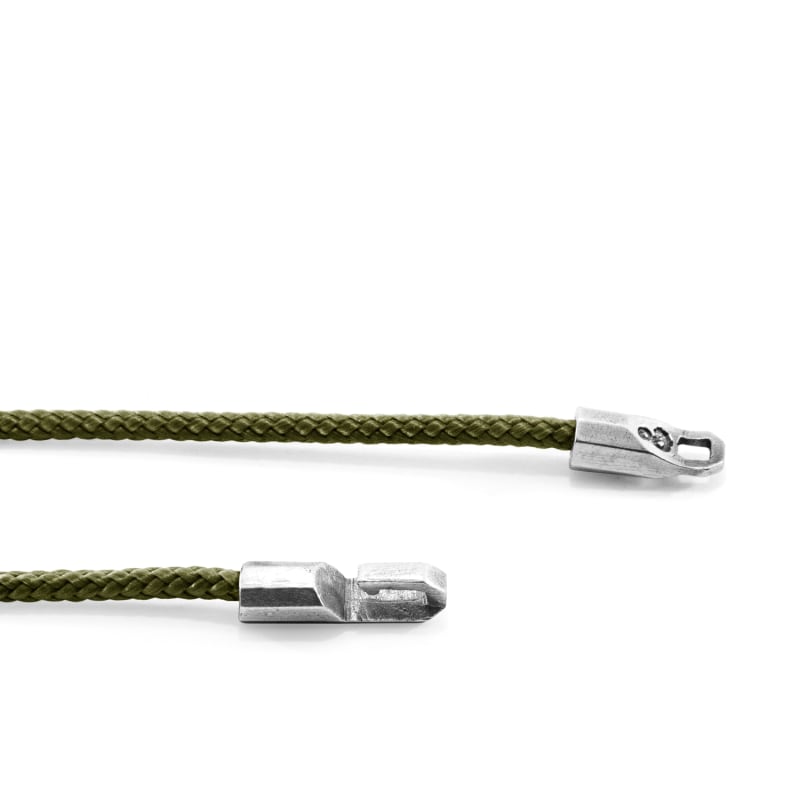 Thumbnail of Khaki Green Talbot Silver & Rope Bracelet image