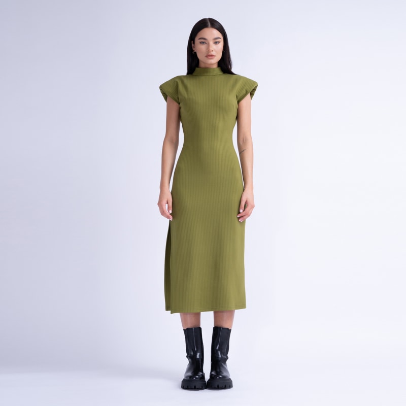 Khaki midi dress online