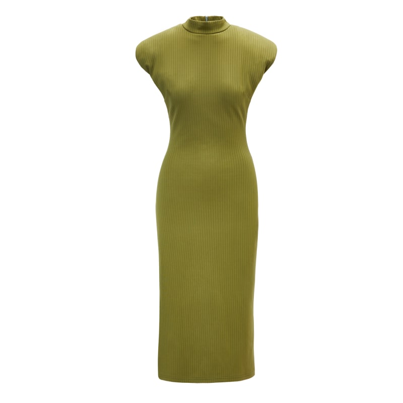 Khaki bodycon midi dress sales