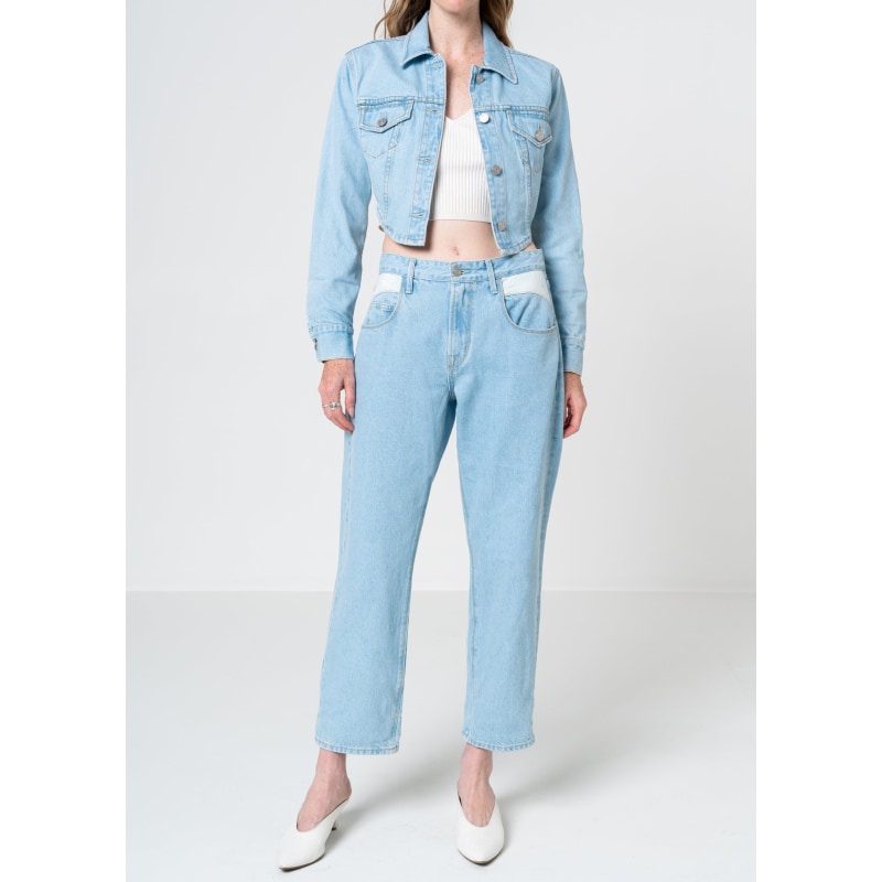 Thumbnail of Khloe Cropped Denim Jacket | Miami image