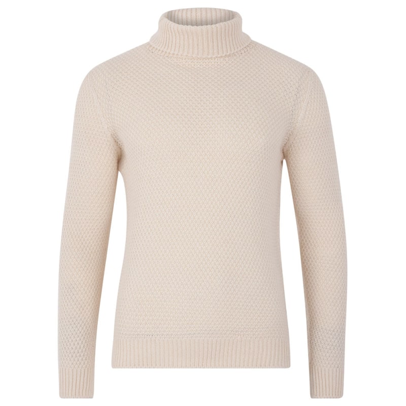 Mens fishermans roll neck jumper hotsell